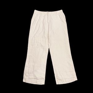 Isaac Mizrah White Linen Pants Size 14